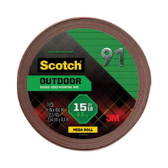 Scotch® Permanent Heavy-Duty Interior/Exterior Mounting Tape, Holds Up to 5 lbs, 1 x 450, Gray