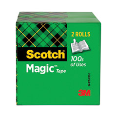 Scotch® Magic Tape Refill, 3" Core, 0.75" x 72 yds, Clear, 2/Pack