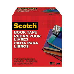 Scotch® Book Tape, 3" Core, 4" x 15 yds, Clear