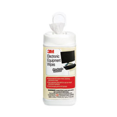 3M™ Electronic Equipment Cleaning Wipes, 5.5 x 6.75, White, 80/Canister