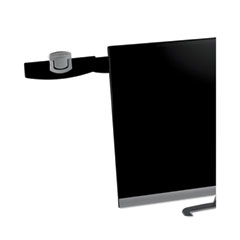 3M™ Swing Arm Copyholder, Adhesive Monitor Mount, 30 Sheet Capacity, Plastic, Black/Silver Clip