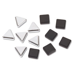 Quartet® Metallic Magnets, Magnetic, Black; Silver, 12/Pack