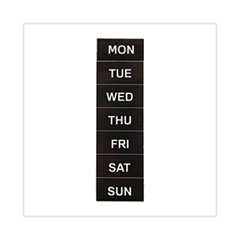 MasterVision® Interchangeable Magnetic Board Accessories, Days of Week, Black/White, 2" x 1"