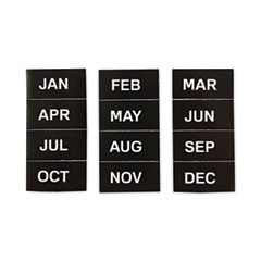 MasterVision® Interchangeable Magnetic Board Accessories, Months of Year, Black/White, 2" x 1"