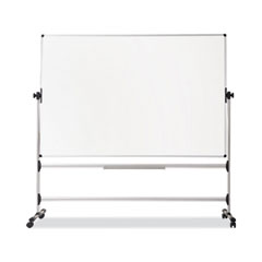 Earth Silver Easy Clean Mobile Revolver Dry Erase Boards, 36 x 48, White Surface, Silver Steel Frame