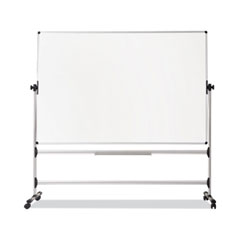MasterVision® Earth Silver Easy Clean Mobile Revolver Dry Erase Boards, 48 x 70, White Surface, Silver Steel Frame
