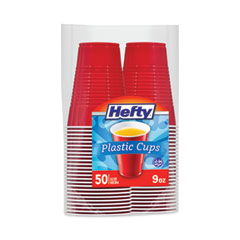 Hefty® Easy Grip Disposable Plastic Party Cups, 9 oz, Red, 50/Pack