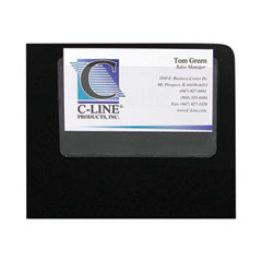 C-Line® Self-Adhesive Business Card Holders, Top Load, 2 x 3.5, Clear, 10/Pack
