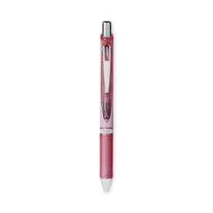 Pentel® EnerGel RTX Gel Pen, Retractable, Medium 0.7 mm, Black Ink, Pink/Silver Barrel, 3/Pack