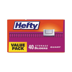 Hefty® Slider Bags, 1 gal, 1.5 mil, 10.56" x 11", Clear, 270/Carton