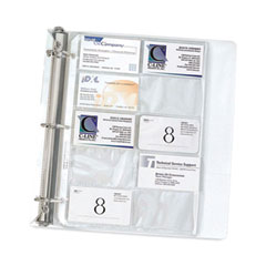 C-Line® Business Card Binder Pages, For 2 x 3.5 Cards, Clear, 20 Cards/Sheet, 10 Sheets/Pack