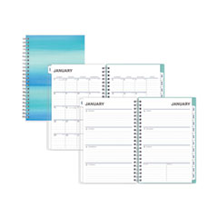 Blue Sky® Chloe Frosted Weekly/Monthly Planner, Chloe Artwork, 8 x 5, Blue Cover, 12-Month (Jan to Dec): 2023