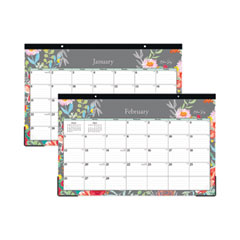 Blue Sky® Sophie Desk Pad, Sophie Floral Artwork,17 x 11, Multicolor Sheets,Black Binding, Clear Corners,12-Month (Jan-Dec): 2023