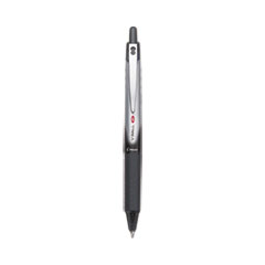 Pilot® VBall RT Liquid Ink Roller Ball Pen, Retractable, Fine 0.7 mm, Black Ink, Black/White Barrel