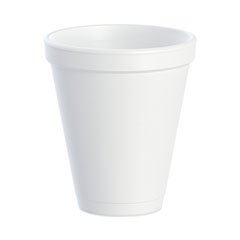 Dart® Foam Drink Cups, 12 oz, Squat, White, 1,000/Carton