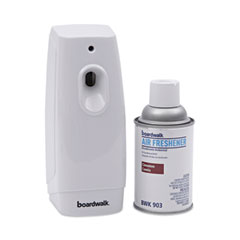 Boardwalk® Air Freshener Dispenser Starter Kit, White, Cinnamon Sunset, 5.3 oz
