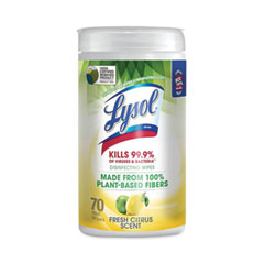 LYSOL® Brand Disinfecting Wipes II Fresh Citrus, 7 x 7.25, 70 Wipes/Canister, 6 Canisters/Carton