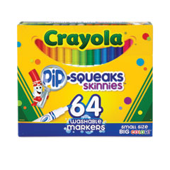Crayola® Pip-Squeaks Skinnies Washable Markers, Medium Bullet Tip, Assorted Colors, 64/Pack
