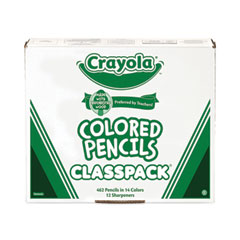 Crayola® Color Pencil Classpack Set with (462) Pencils and (12) Pencil Sharpeners, 3.3 mm, 2B, Assorted Lead and Barrel Colors, 462/BX