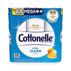 Cottonelle® Ultra CleanCare Toilet Paper, Strong Tissue, Mega Rolls, Septic Safe, 1-Ply, White, 284/Roll, 12 Rolls/Pack, 48 Rolls/Carton