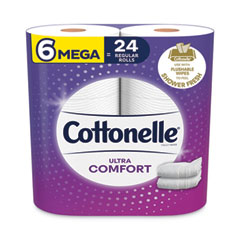 Cottonelle® Ultra ComfortCare Toilet Paper, Soft Tissue, Mega Rolls, Septic Safe, 2-Ply, White, 284/Roll, 6 Rolls/Pack, 36 Rolls/Carton