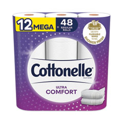 Cottonelle® Ultra ComfortCare Toilet Paper, Soft Tissue, Mega Rolls, Septic Safe, 2-Ply, White, 284/Roll, 12 Rolls/Pack, 48 Rolls/Carton