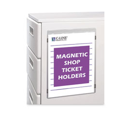 C-Line® Magnetic Shop Ticket Holders, Super Heavyweight, 15 Sheets, 8.5 x 11, 15/Box