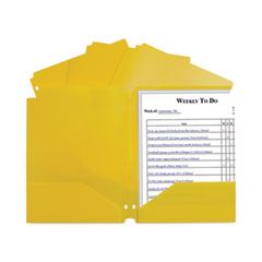 C-Line® Two-Pocket Heavyweight Poly Portfolio Folder with Three-Hole Punch