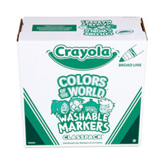 Crayola® Ultra-Clean Washable Marker Classpack, Broad Bullet Tip, 8 Assorted Colors, 192/Pack