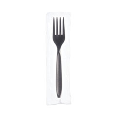 SOLO® Reliance Mediumweight Cutlery, Fork, Black, 1,000/Carton