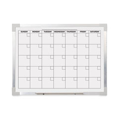 Flipside Framed Calendar Dry Erase Board, 24 x 18, White Surface, Silver Aluminum Frame