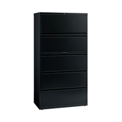 Hirsh Industries® Lateral File Cabinet, 5 Letter/Legal/A4-Size File Drawers, Black, 36 x 18.62 x 67.62