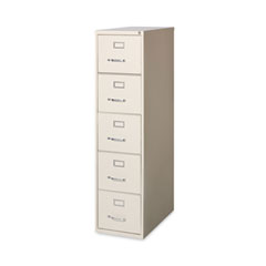 Hirsh Industries® Vertical Letter File Cabinet, 5 Letter-Size File Drawers, Putty, 15 x 26.5 x 61.37