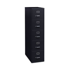 Five-Drawer Economy Vertical File, Letter-Size File Drawers, 15" x 26.5" x 61.37", Black