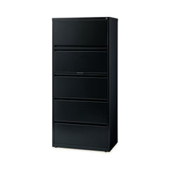 Alera® Lateral File, Five Legal/Letter/A4-Size File Drawers, 30" x 18.62" x 67.62", Black