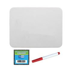Flipside Dry Erase Board Set, 12 x 9, White, Assorted Color Markers, 12/Pack
