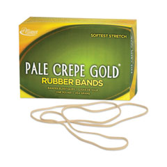 Alliance® Pale Crepe Gold Rubber Bands, Size 117B, 0.06" Gauge, Golden Crepe, 1 lb Box, 300/Box
