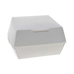 Pactiv Evergreen Paperboard Hinged Container, 5" Hamburger Clamshell, 4.79 x 4.81 x 2.75, Paper, 500/Carton