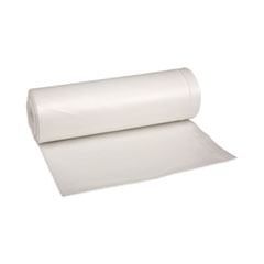 Boardwalk® Low-Density Waste Can Liners, 33 gal, 0.6 mil, 33 x 39, White, 25 Bags/Roll, 6 Rolls/Carton