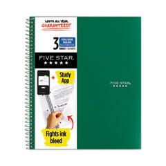 Five Star® Wirebound Notebook with Four Pockets, 3-Subject, Medium/College Rule, Randomly Assorted Cover Color, (150) 11 x 8.5 Sheets
