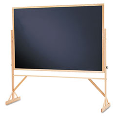 Quartet® Reversible Chalkboard, 72 x 48, Black Surface, Oak Hardwood Frame