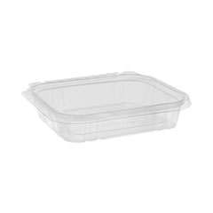 16 oz. Clear Shallow Hinged Lid Deli Container RPET Take Away Fast Food  Plastic