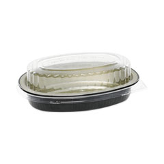 Pactiv Evergreen Classic Carry-Out Container, 16 oz, 6.88 x 4.56 x 3, Black/Gold, 100/Carton