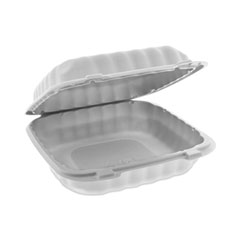 Pactiv Evergreen EarthChoice SmartLock Microwavable MFPP Hinged Lid Container, 8.31 x 8.35 x 3.1, White, 200/Carton