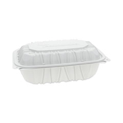 Pactiv Evergreen EarthChoice Vented Microwavable MFPP Hinged Lid Container, 9 x 6 x 3.1, White, 170/Carton