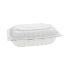 Pactiv Evergreen EarthChoice Vented Microwavable MFPP Hinged Lid Container, 9 x 6 x 2.75, White, Plastic, 170/Carton
