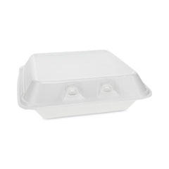 Pactiv Evergreen SmartLock Foam Hinged Lid Container, Small, 7.5 x 8 x 2.63, White, 150/Carton