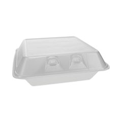 Pactiv Evergreen SmartLock Foam Hinged Lid Container, Large, 9 x 9.13 x 3.25, White, 150/Carton
