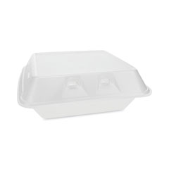 Pactiv Evergreen SmartLock Vented Foam Hinged Lid Container, 3-Compartment, 9 x 9.25 x 3.25, White, 150/Carton