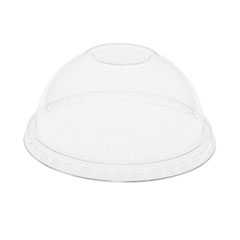 Pactiv Evergreen EarthChoice Strawless RPET Lid, Dome Lid, Clear, Fits 12 oz to 24 oz "B" Cups, Clear, 1,020/Carton